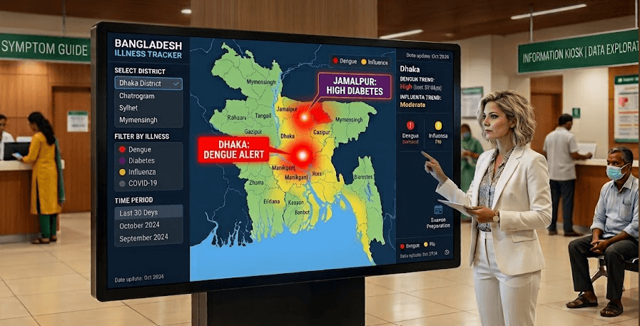Disease heatmap of Bangladesh